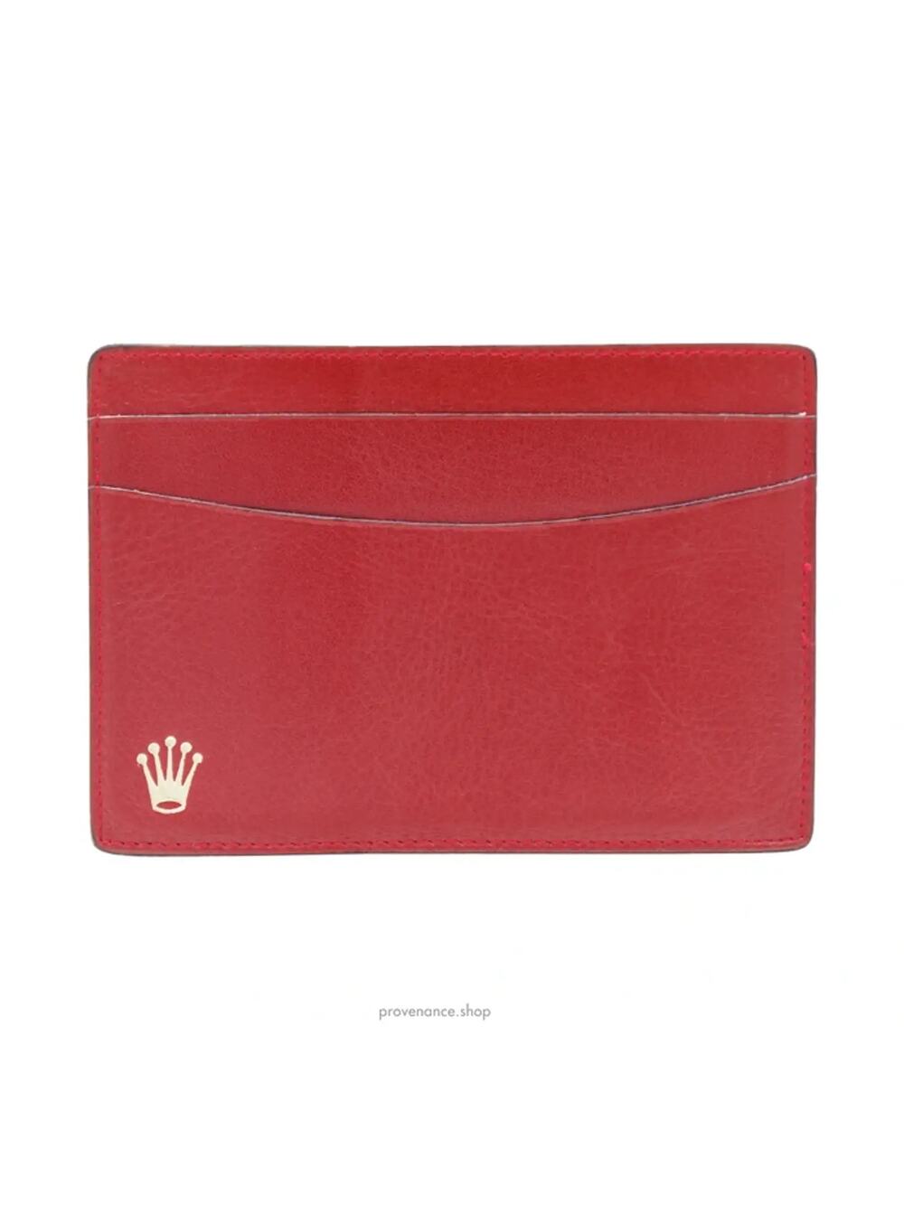 🔴 Rolex Card Holder Wallet - Red Leather